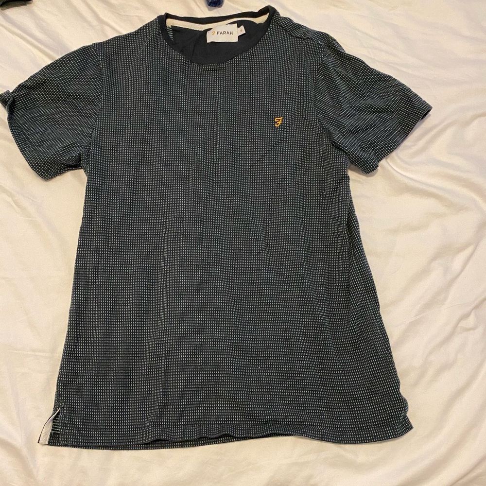 Farah green checked t shirt